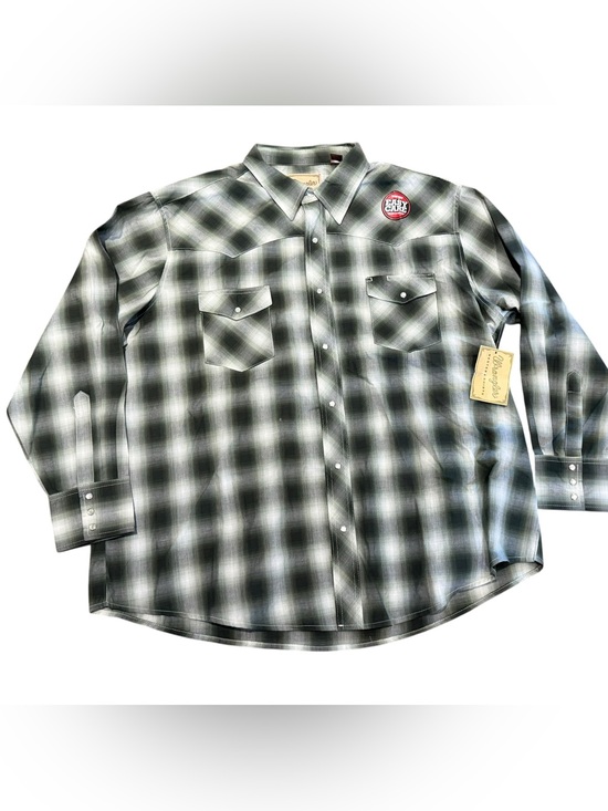 Wrangler Other - Classic Black & Green Plaid Pearl Snap Western Shirt Mens XXL NWT
